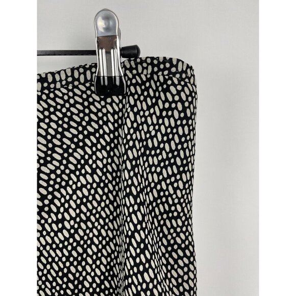 Ann Taylor Black Cream Speckled 100% Silk Flowy A-Line Skirt Size 10P - Picture 3 of 8